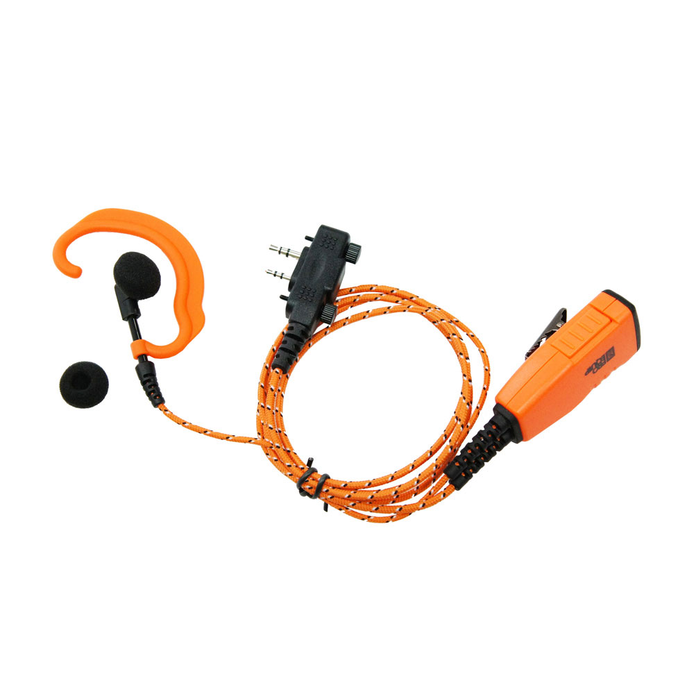 C-oortje met PTT en Microfoon Icom portofoon oranje
