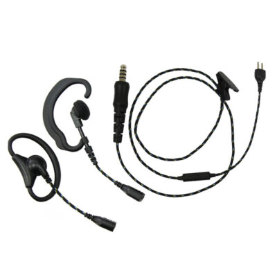 headset met 2 oortjes, microfoon en peltor connector
