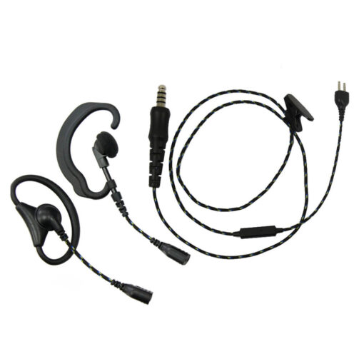 headset met 2 oortjes, microfoon en peltor connector